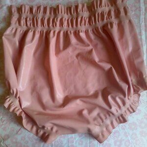 Re-Listed Pink Frilly Bloomers Genuine Rubber Latex Sz M